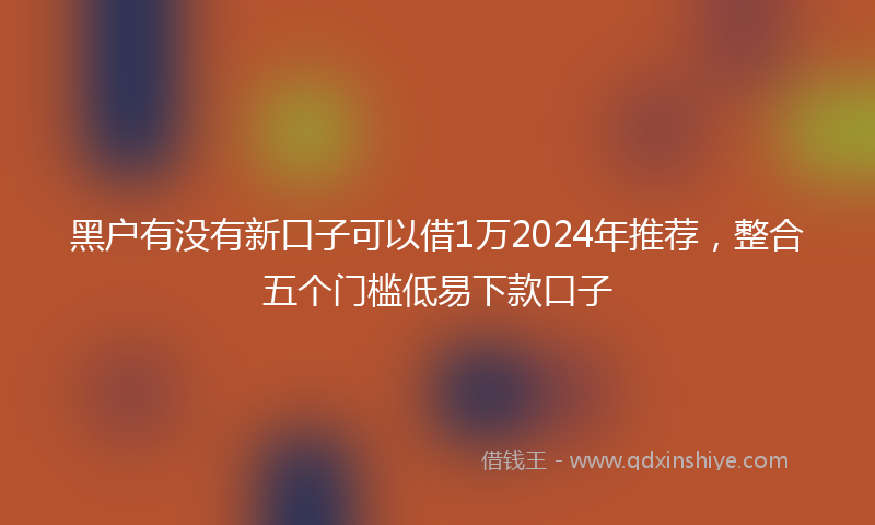 黑户有没有新口子可以借1万2024年推荐，整合五个门槛低易下款口子