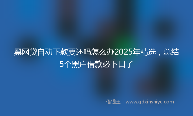 黑网贷自动下款要还吗怎么办2025年精选，总结5个黑户借款必下口子