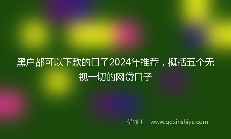 黑户都可以下款的口子2024年推荐，概括五个无视一切的网贷口子