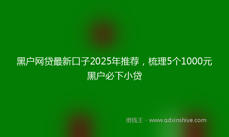 黑户网贷最新口子2025年推荐，梳理5个1000元黑户必下小贷