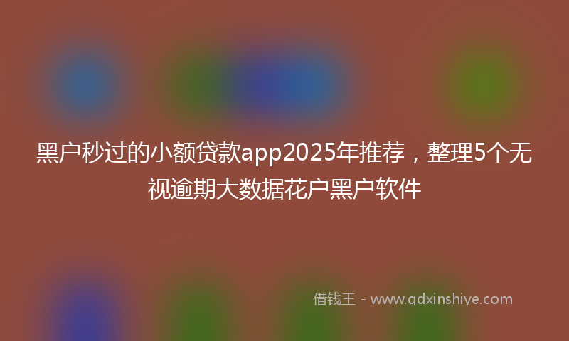 黑户秒过的小额贷款app2025年推荐，整理5个无视逾期大数据花户黑户软件