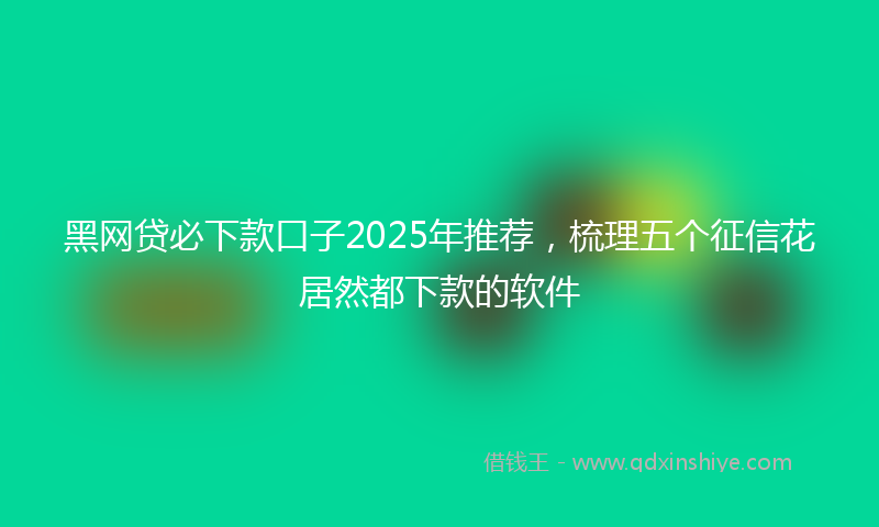 黑网贷必下款口子2025年推荐，梳理五个征信花居然都下款的软件