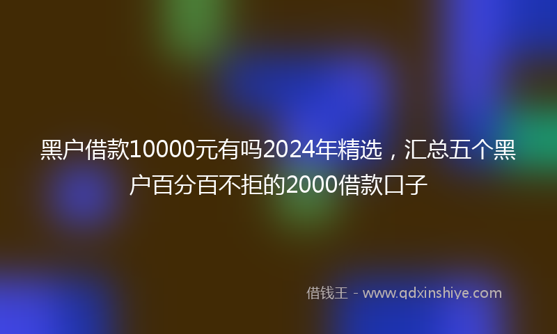 黑户借款10000元有吗2024年精选，汇总五个黑户百分百不拒的2000借款口子