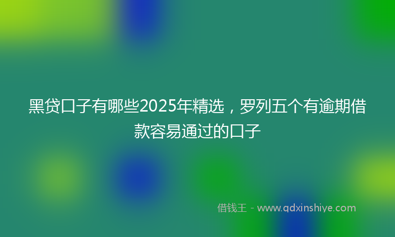 黑贷口子有哪些2025年精选，罗列五个有逾期借款容易通过的口子