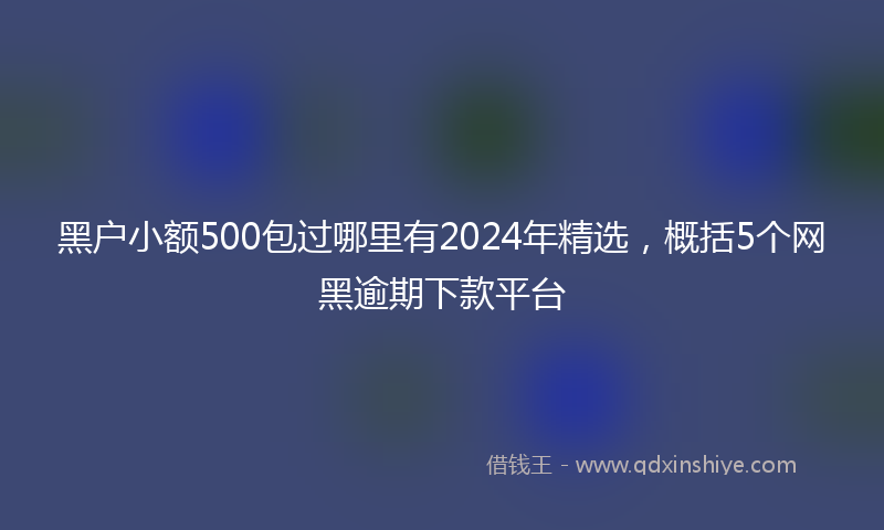 黑户小额500包过哪里有2024年精选，概括5个网黑逾期下款平台