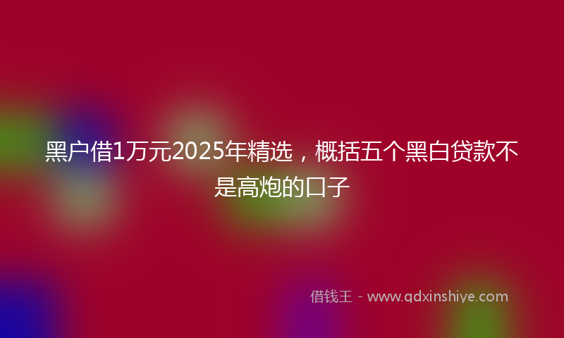 黑户借1万元2025年精选，概括五个黑白贷款不是高炮的口子