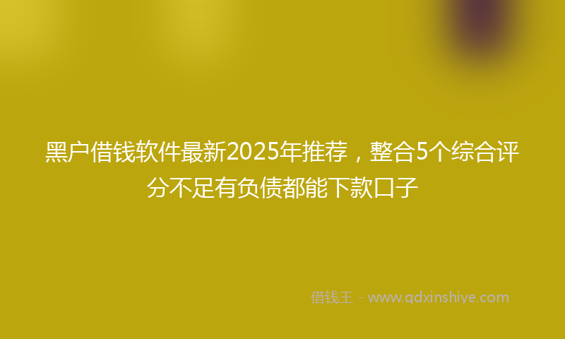 黑户借钱软件最新2025年推荐，整合5个综合评分不足有负债都能下款口子