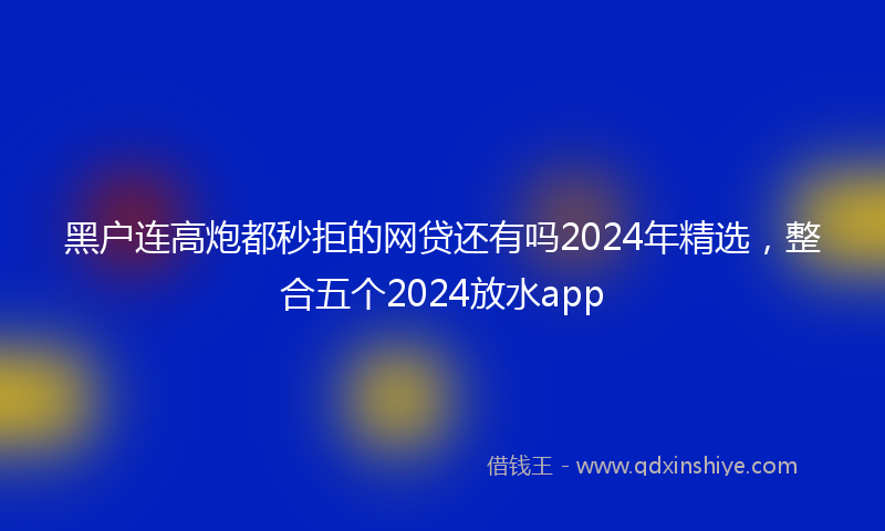 黑户连高炮都秒拒的网贷还有吗2024年精选，整合五个2024放水app
