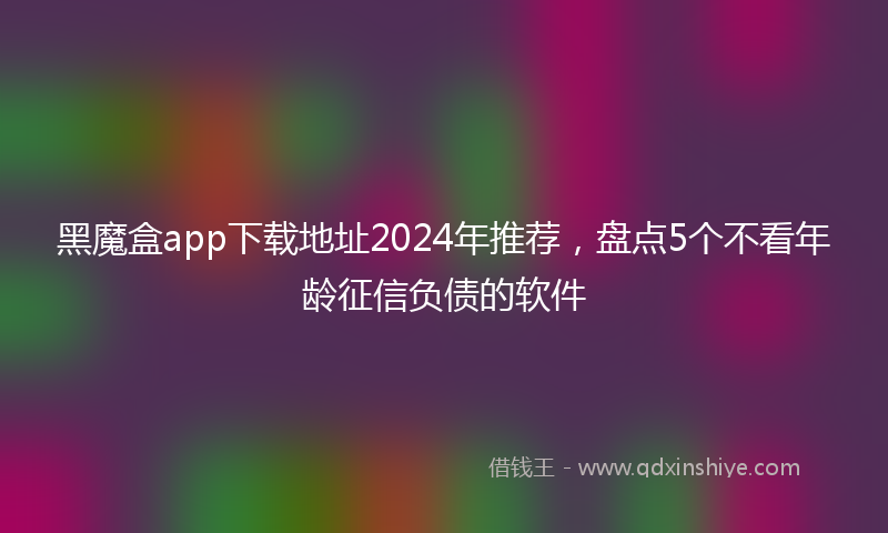 黑魔盒app下载地址2024年推荐，盘点5个不看年龄征信负债的软件