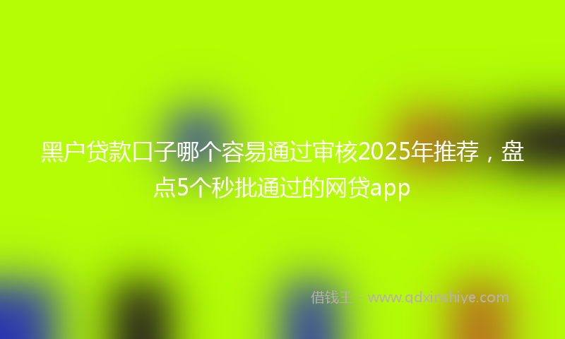 黑户贷款口子哪个容易通过审核2025年推荐，盘点5个秒批通过的网贷app