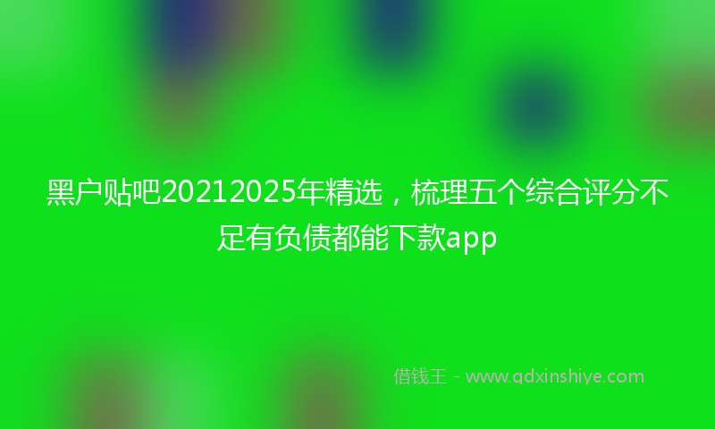 黑户贴吧20212025年精选，梳理五个综合评分不足有负债都能下款app