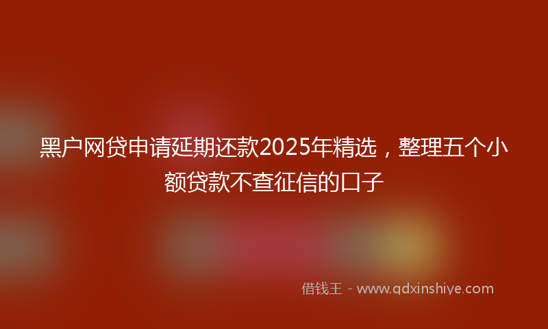 黑户网贷申请延期还款2025年精选，整理五个小额贷款不查征信的口子
