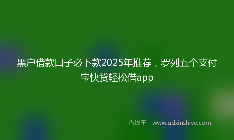 黑户借款口子必下款2025年推荐，罗列五个支付宝快贷轻松借app