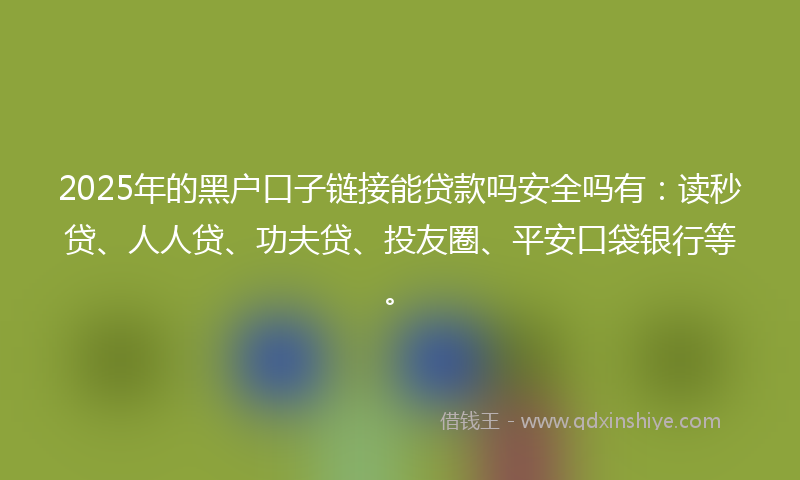2025年的黑户口子链接能贷款吗安全吗有：读秒贷、人人贷、功夫贷、投友圈、平安口袋银行等。