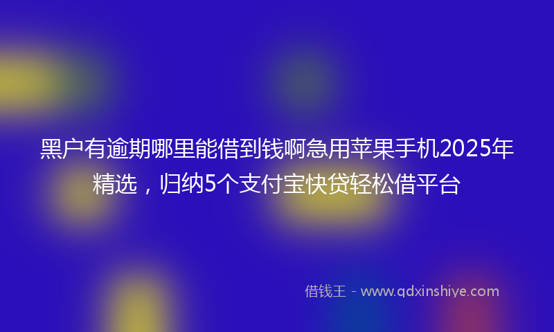 黑户有逾期哪里能借到钱啊急用苹果手机2025年精选，归纳5个支付宝快贷轻松借平台