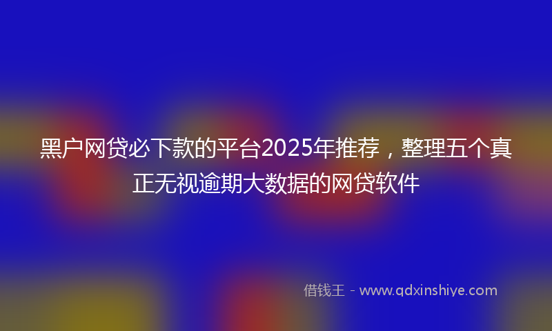 黑户网贷必下款的平台2025年推荐，整理五个真正无视逾期大数据的网贷软件