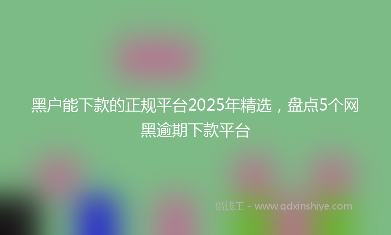 黑户能下款的正规平台2025年精选，盘点5个网黑逾期下款平台