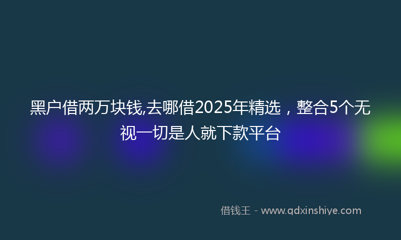 黑户借两万块钱,去哪借2025年精选，整合5个无视一切是人就下款平台
