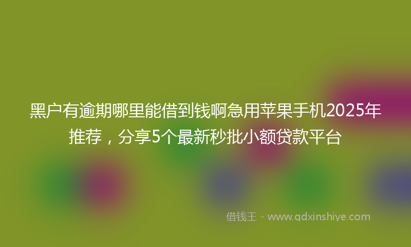 黑户有逾期哪里能借到钱啊急用苹果手机2025年推荐，分享5个最新秒批小额贷款平台