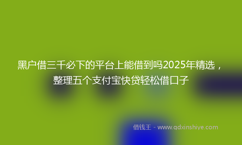 黑户借三千必下的平台上能借到吗2025年精选，整理五个支付宝快贷轻松借口子