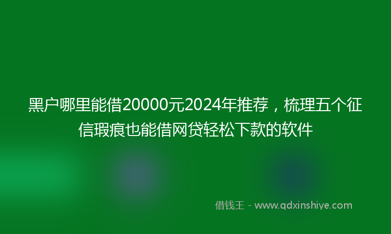 黑户哪里能借20000元2024年推荐，梳理五个征信瑕疵也能借网贷轻松下款的软件