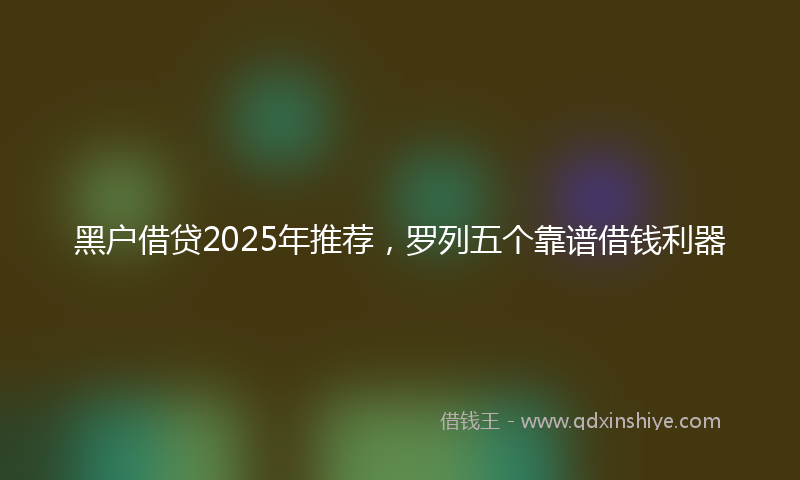 黑户借贷2025年推荐，罗列五个靠谱借钱利器