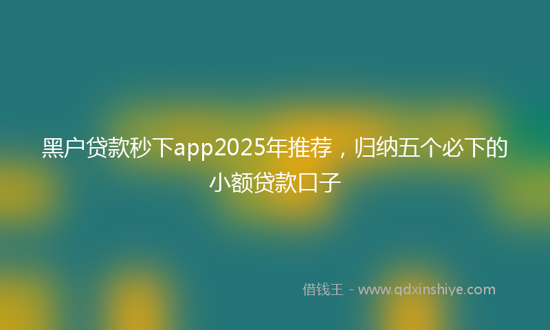 黑户贷款秒下app2025年推荐，归纳五个必下的小额贷款口子