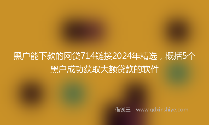 黑户能下款的网贷714链接2024年精选，概括5个黑户成功获取大额贷款的软件