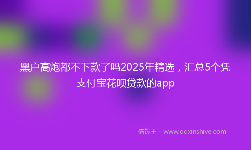 黑户高炮都不下款了吗2025年精选，汇总5个凭支付宝花呗贷款的app