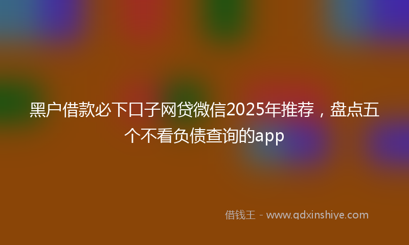 黑户借款必下口子网贷微信2025年推荐，盘点五个不看负债查询的app
