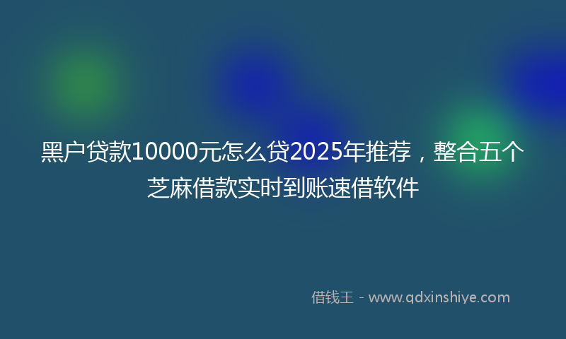 黑户贷款10000元怎么贷2025年推荐，整合五个芝麻借款实时到账速借软件