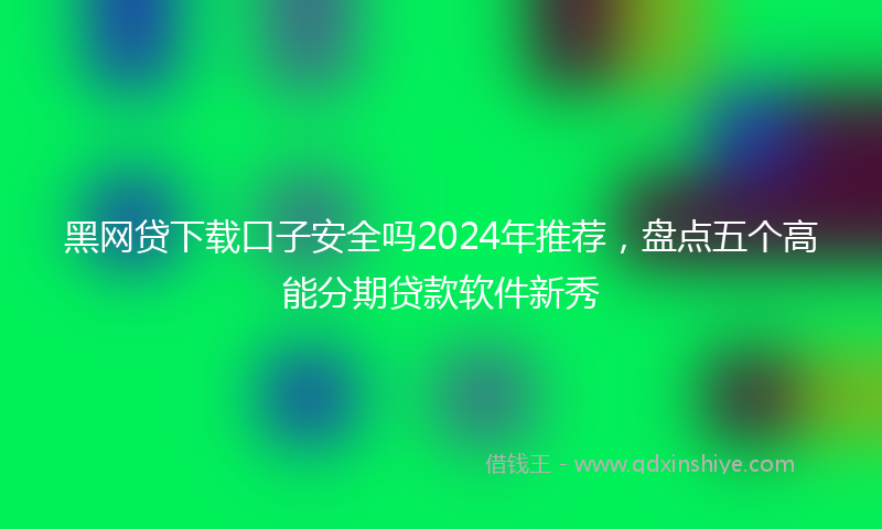 黑网贷下载口子安全吗2024年推荐，盘点五个高能分期贷款软件新秀