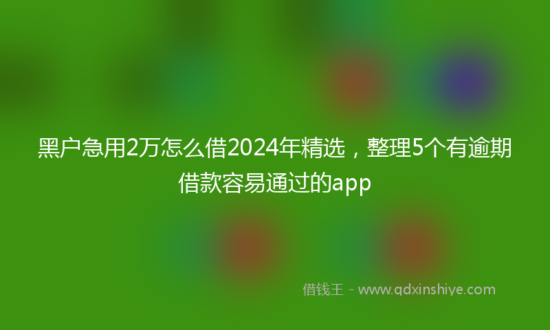 黑户急用2万怎么借2024年精选，整理5个有逾期借款容易通过的app