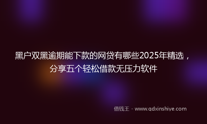 黑户双黑逾期能下款的网贷有哪些2025年精选，分享五个轻松借款无压力软件
