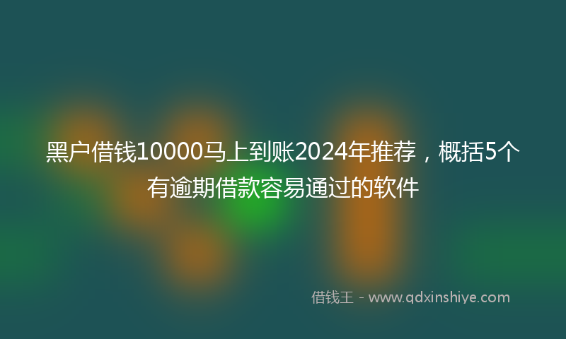 黑户借钱10000马上到账2024年推荐，概括5个有逾期借款容易通过的软件