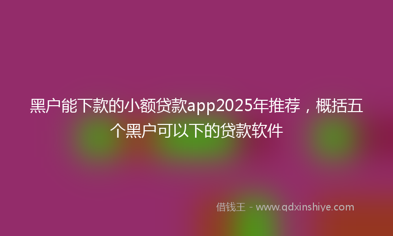 黑户能下款的小额贷款app2025年推荐，概括五个黑户可以下的贷款软件