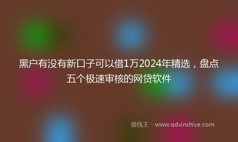 黑户有没有新口子可以借1万2024年精选，盘点五个极速审核的网贷软件