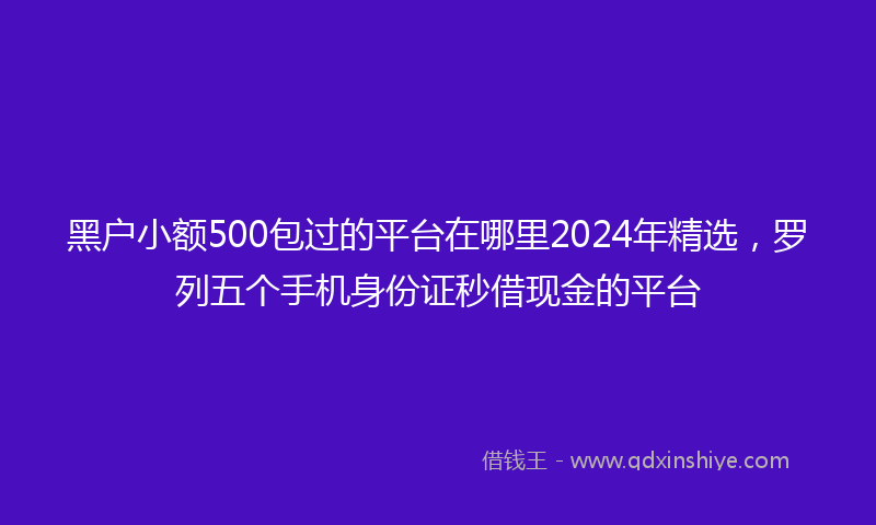黑户小额500包过的平台在哪里2024年精选，罗列五个手机身份证秒借现金的平台