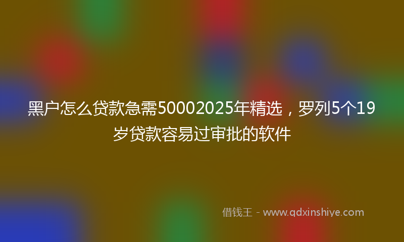 黑户怎么贷款急需50002025年精选，罗列5个19岁贷款容易过审批的软件
