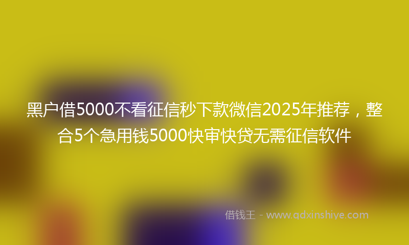 黑户借5000不看征信秒下款微信2025年推荐，整合5个急用钱5000快审快贷无需征信软件