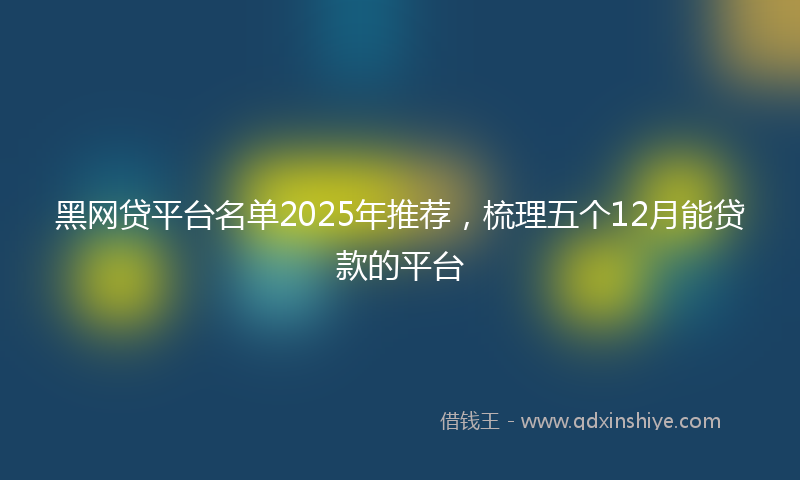 黑网贷平台名单2025年推荐，梳理五个12月能贷款的平台