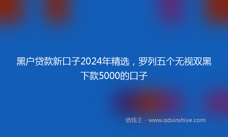 黑户贷款新口子2024年精选，罗列五个无视双黑下款5000的口子