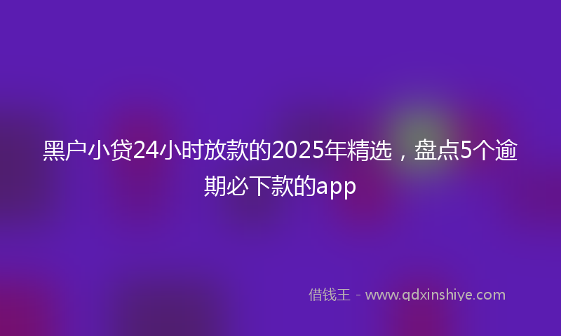 黑户小贷24小时放款的2025年精选，盘点5个逾期必下款的app