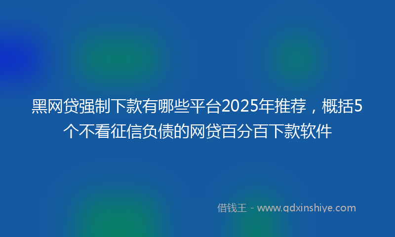 黑网贷强制下款有哪些平台2025年推荐，概括5个不看征信负债的网贷百分百下款软件