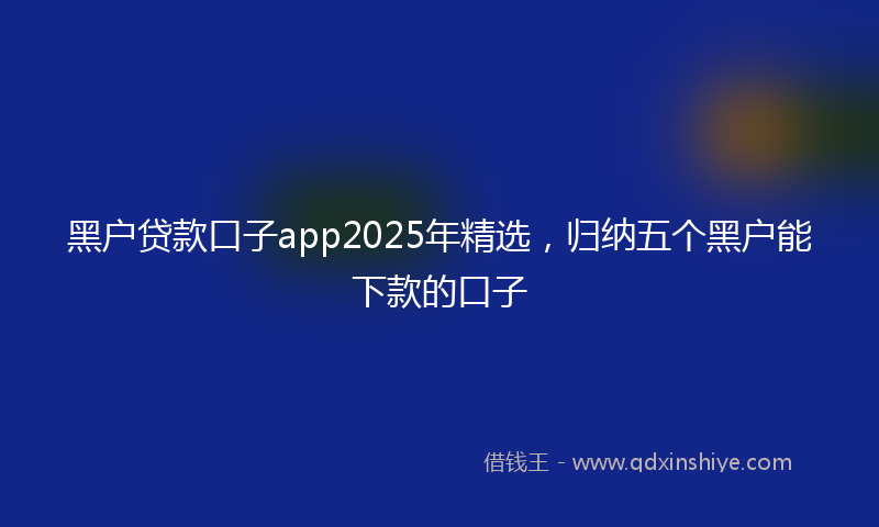 黑户贷款口子app2025年精选，归纳五个黑户能下款的口子