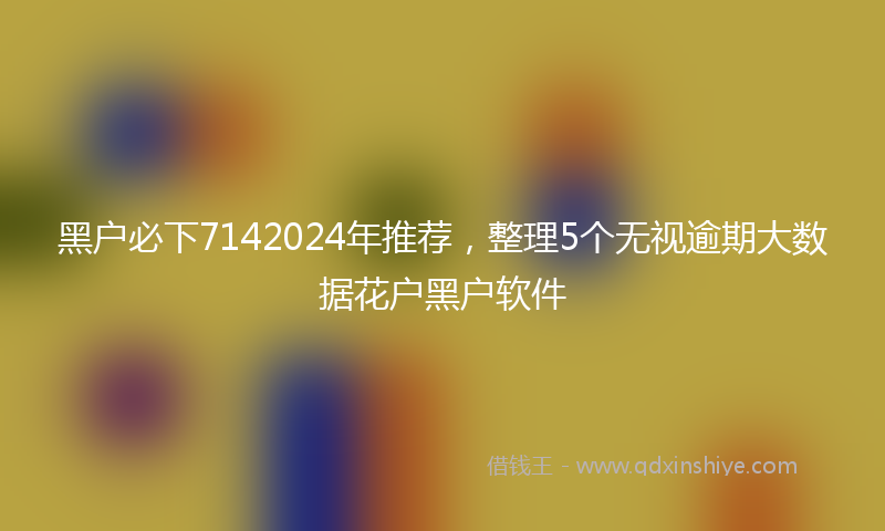 黑户必下7142024年推荐，整理5个无视逾期大数据花户黑户软件