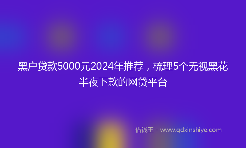 黑户贷款5000元2024年推荐，梳理5个无视黑花半夜下款的网贷平台