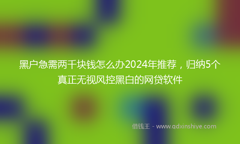 黑户急需两千块钱怎么办2024年推荐，归纳5个真正无视风控黑白的网贷软件