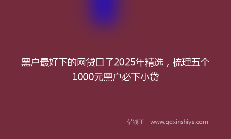 黑户最好下的网贷口子2025年精选，梳理五个1000元黑户必下小贷