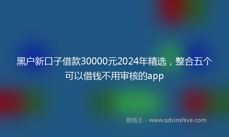 黑户新口子借款30000元2024年精选，整合五个可以借钱不用审核的app